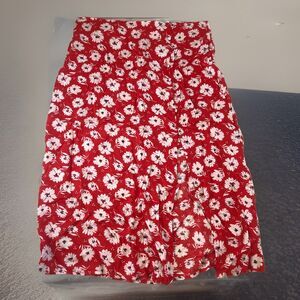 miss selfridge Women’s Midi Skirt Split Red Floral Size 12  NWT